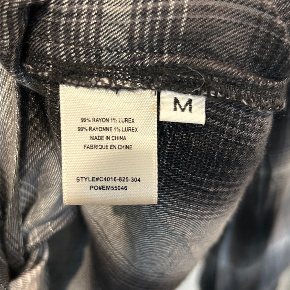 Cloth & Stone Plaid Black and Gray Women's Top - Picture 10 of 11
